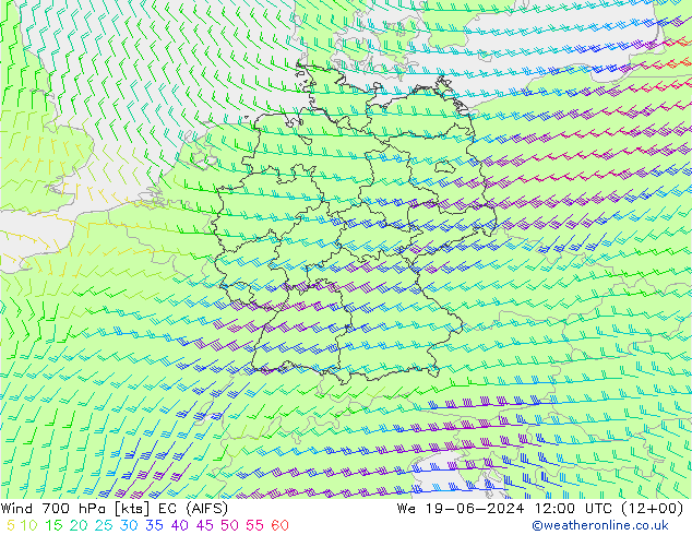  700 hPa EC (AIFS)  19.06.2024 12 UTC