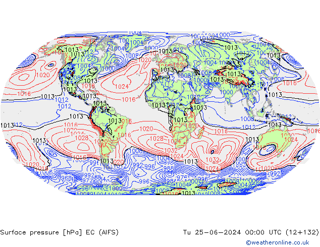 pressão do solo EC (AIFS) Ter 25.06.2024 00 UTC