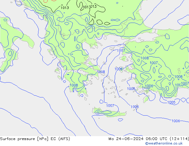 pression de l'air EC (AIFS) lun 24.06.2024 06 UTC