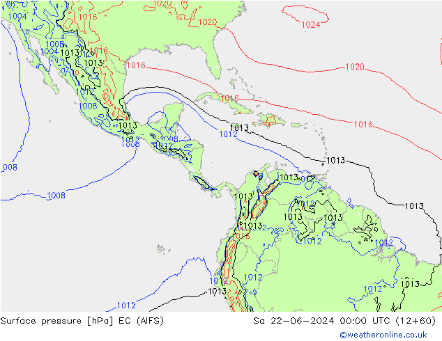 Yer basıncı EC (AIFS) Cts 22.06.2024 00 UTC