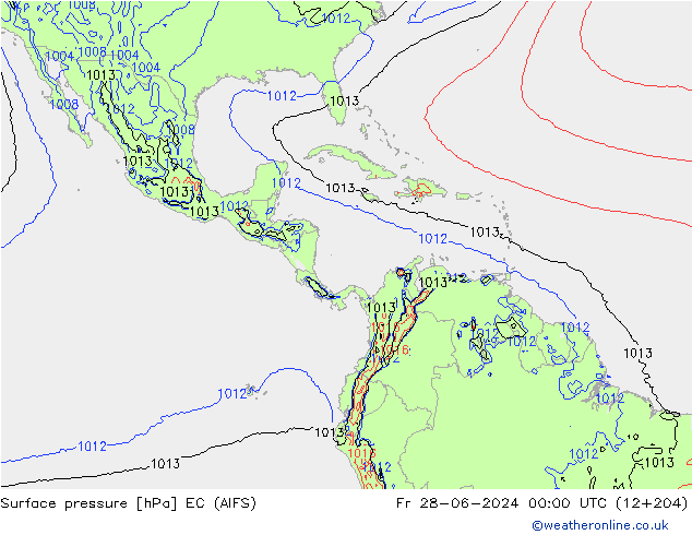 Surface pressure EC (AIFS) Fr 28.06.2024 00 UTC