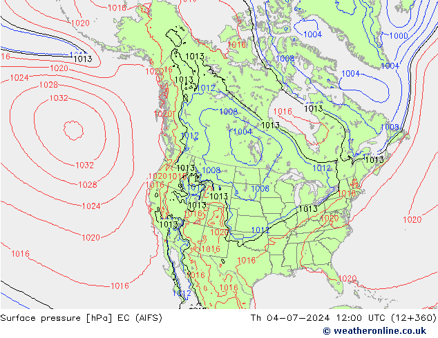 Surface pressure EC (AIFS) Th 04.07.2024 12 UTC