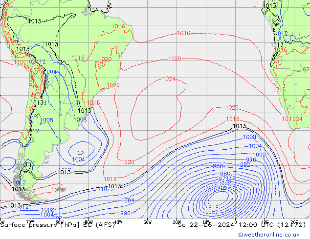 pression de l'air EC (AIFS) sam 22.06.2024 12 UTC