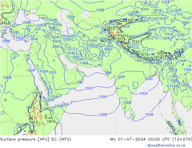 Surface pressure EC (AIFS) Mo 01.07.2024 00 UTC