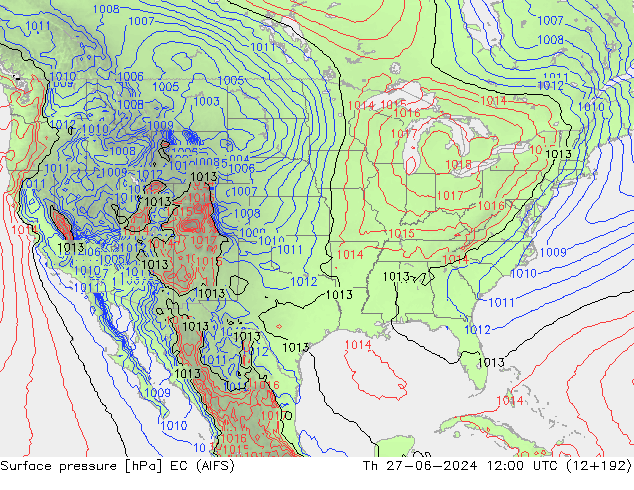 Surface pressure EC (AIFS) Th 27.06.2024 12 UTC