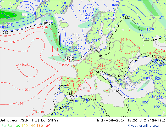 Polarjet/Bodendruck EC (AIFS) Do 27.06.2024 18 UTC