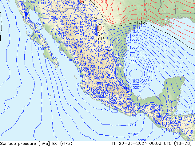 Surface pressure EC (AIFS) Th 20.06.2024 00 UTC