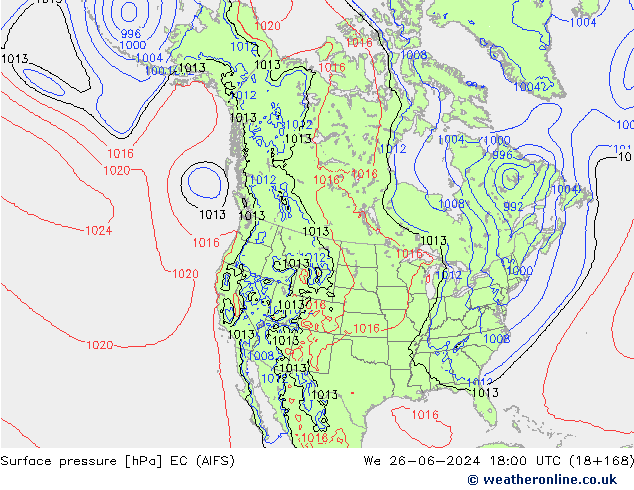 pressão do solo EC (AIFS) Qua 26.06.2024 18 UTC