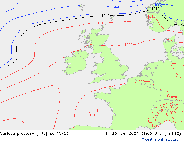 pressão do solo EC (AIFS) Qui 20.06.2024 06 UTC