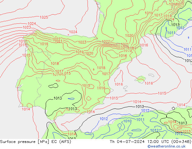 pressão do solo EC (AIFS) Qui 04.07.2024 12 UTC