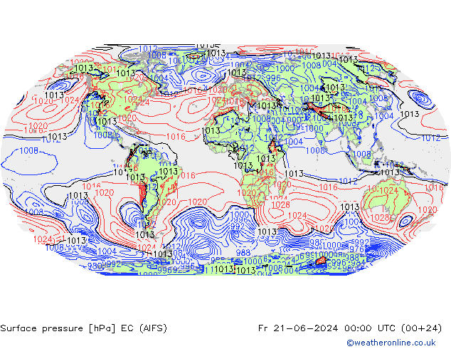 Presión superficial EC (AIFS) vie 21.06.2024 00 UTC