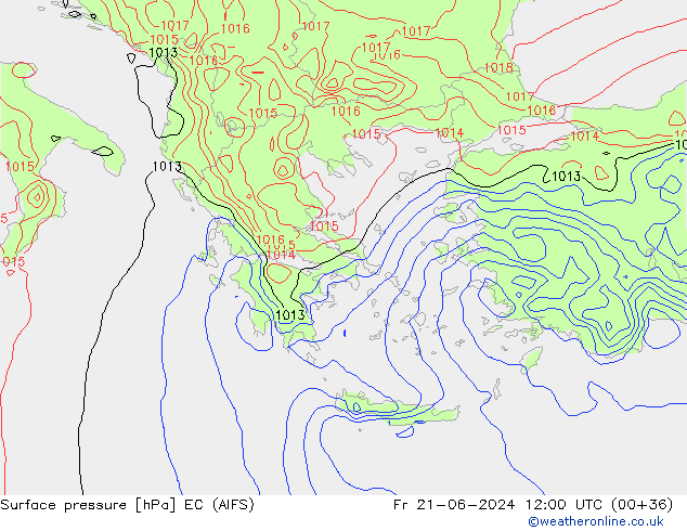 pressão do solo EC (AIFS) Sex 21.06.2024 12 UTC