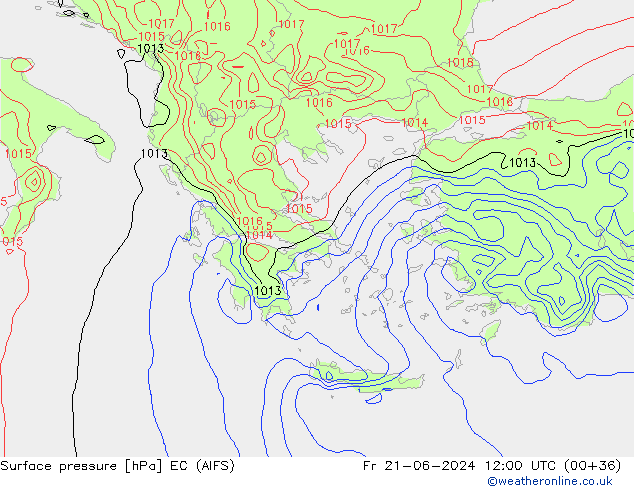 Yer basıncı EC (AIFS) Cu 21.06.2024 12 UTC