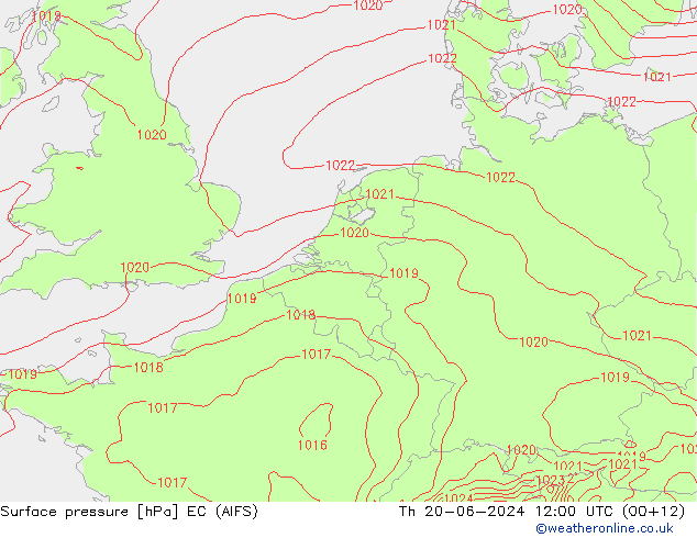 地面气压 EC (AIFS) 星期四 20.06.2024 12 UTC
