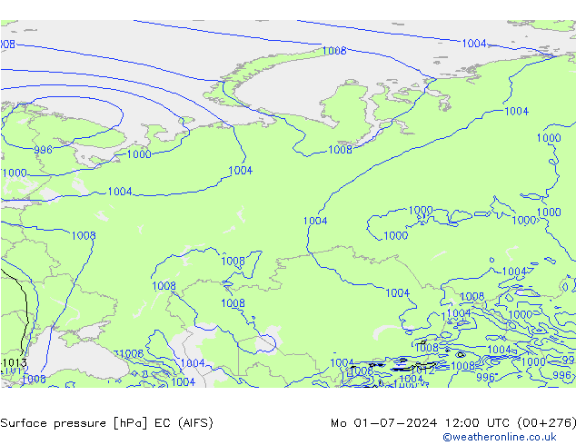 pressão do solo EC (AIFS) Seg 01.07.2024 12 UTC
