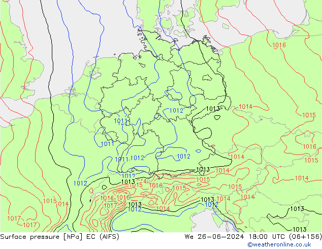 приземное давление EC (AIFS) ср 26.06.2024 18 UTC