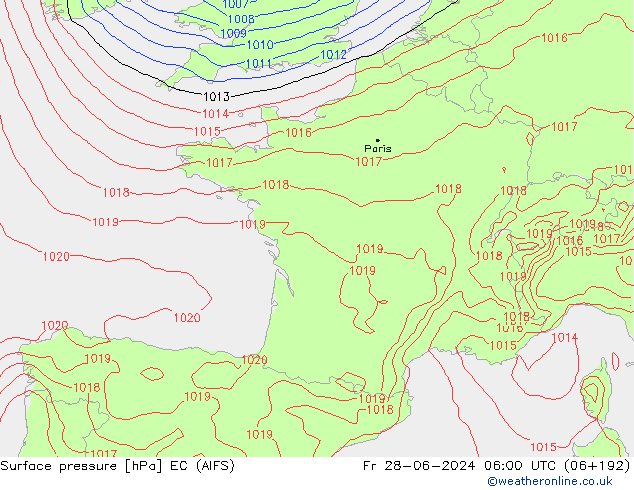 Bodendruck EC (AIFS) Fr 28.06.2024 06 UTC