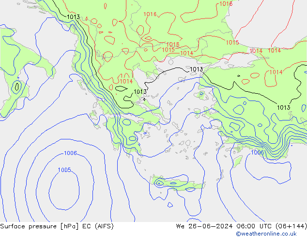 Yer basıncı EC (AIFS) Çar 26.06.2024 06 UTC