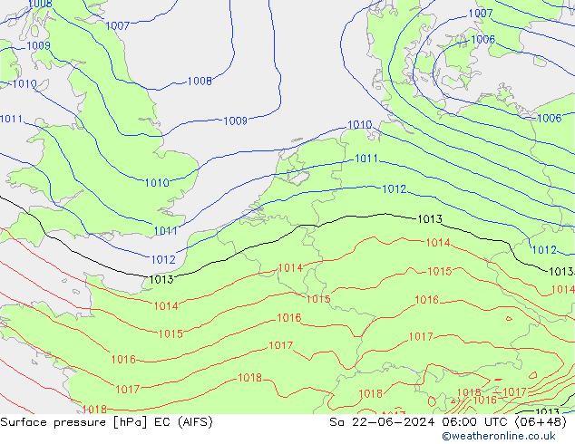pressão do solo EC (AIFS) Sáb 22.06.2024 06 UTC
