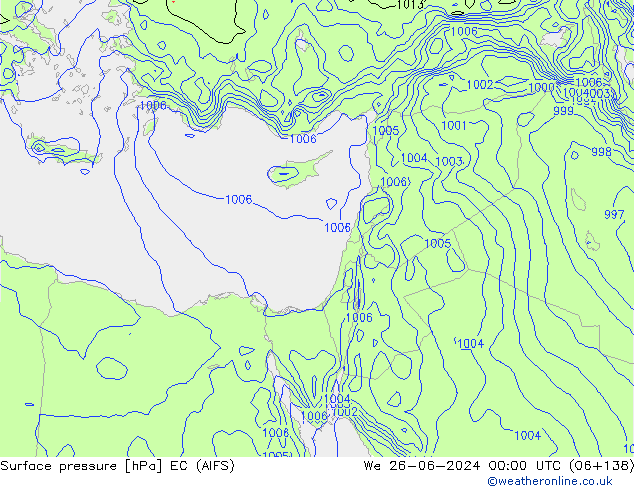 pressão do solo EC (AIFS) Qua 26.06.2024 00 UTC