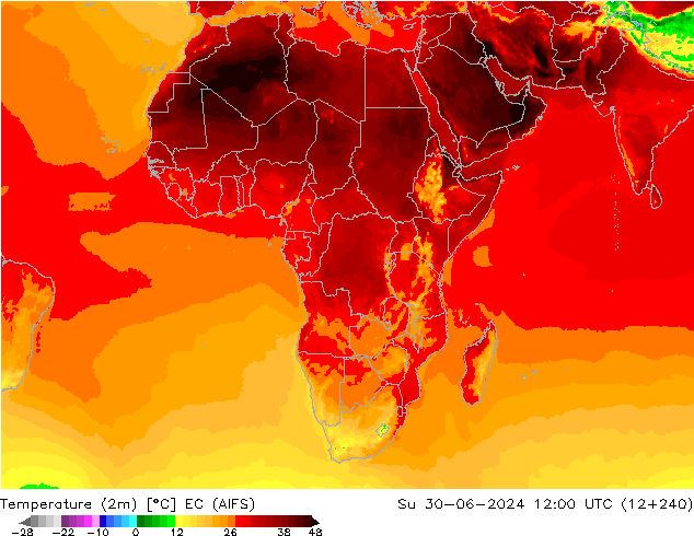 Temperatura (2m) EC (AIFS) dom 30.06.2024 12 UTC