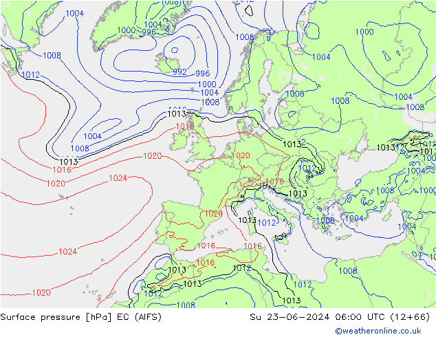 Bodendruck EC (AIFS) So 23.06.2024 06 UTC