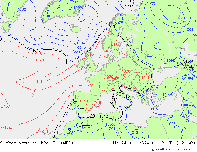 pression de l'air EC (AIFS) lun 24.06.2024 06 UTC