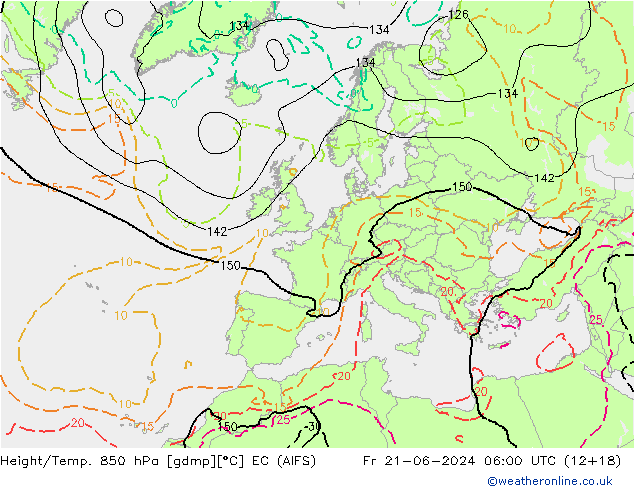 Height/Temp. 850 hPa EC (AIFS) 星期五 21.06.2024 06 UTC