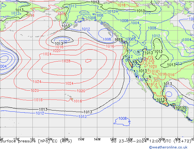 приземное давление EC (AIFS) Вс 23.06.2024 12 UTC