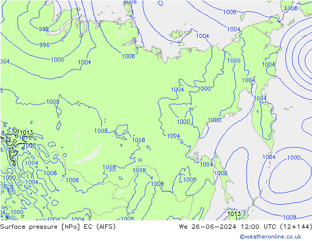 ciśnienie EC (AIFS) śro. 26.06.2024 12 UTC