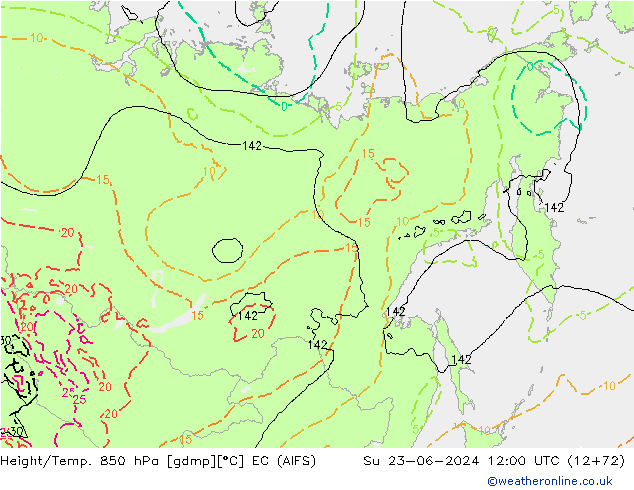 Height/Temp. 850 hPa EC (AIFS) Ne 23.06.2024 12 UTC