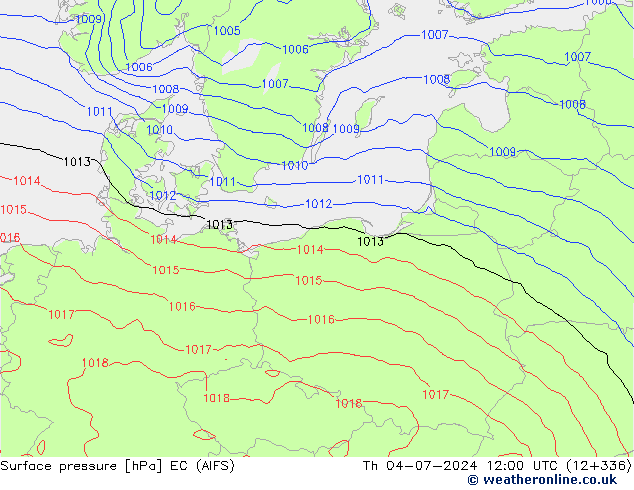 Surface pressure EC (AIFS) Th 04.07.2024 12 UTC
