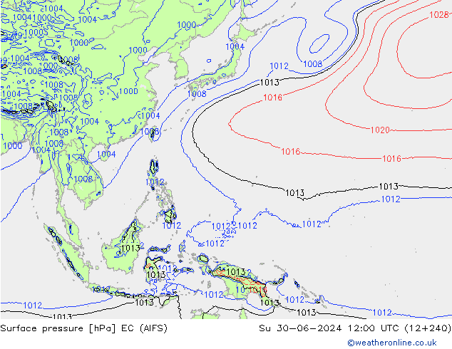 Yer basıncı EC (AIFS) Paz 30.06.2024 12 UTC