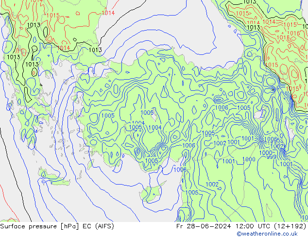 pression de l'air EC (AIFS) ven 28.06.2024 12 UTC