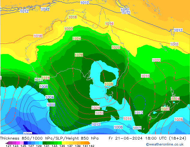 Thck 850-1000 hPa EC (AIFS) Sex 21.06.2024 18 UTC