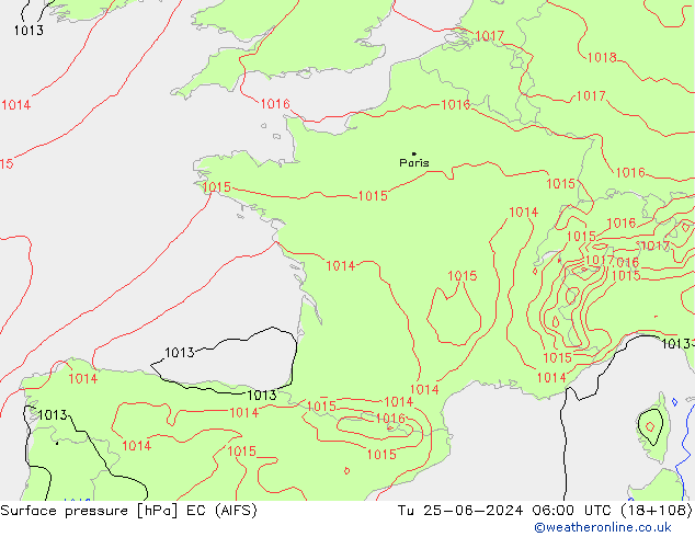 Luchtdruk (Grond) EC (AIFS) di 25.06.2024 06 UTC