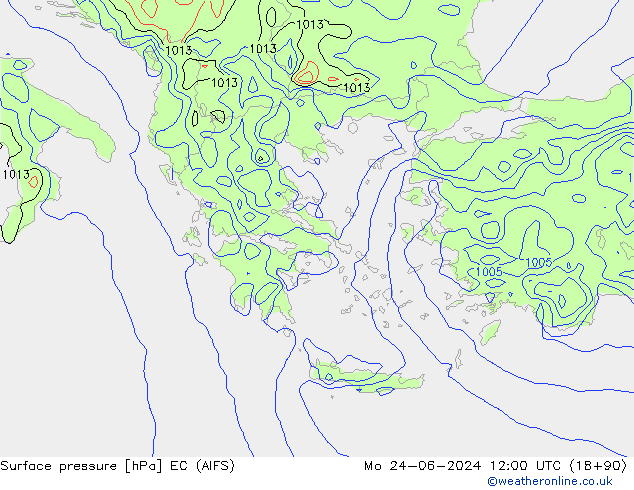 Luchtdruk (Grond) EC (AIFS) ma 24.06.2024 12 UTC