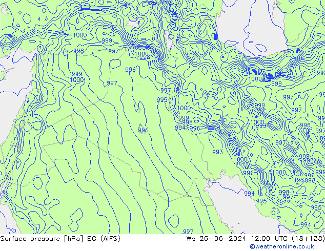pressão do solo EC (AIFS) Qua 26.06.2024 12 UTC