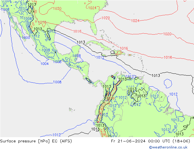 pression de l'air EC (AIFS) ven 21.06.2024 00 UTC