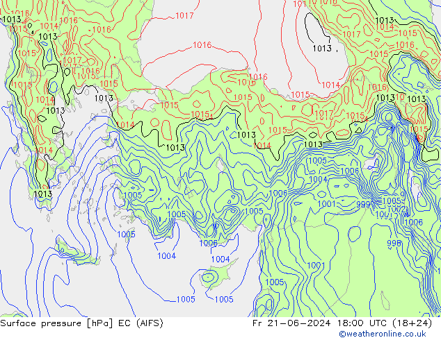 pressão do solo EC (AIFS) Sex 21.06.2024 18 UTC