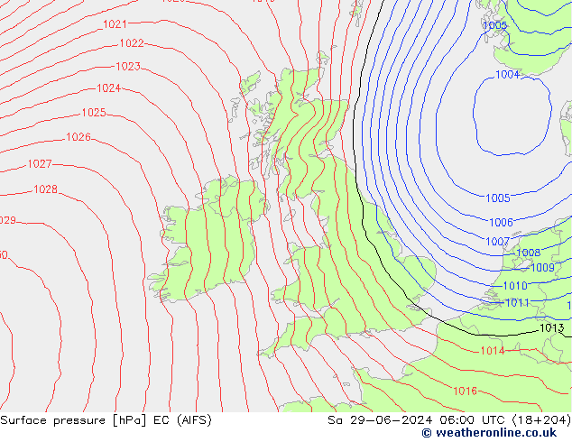 Bodendruck EC (AIFS) Sa 29.06.2024 06 UTC