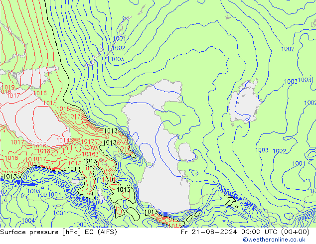 pression de l'air EC (AIFS) ven 21.06.2024 00 UTC