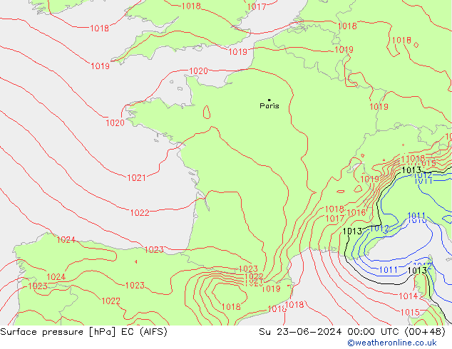 Bodendruck EC (AIFS) So 23.06.2024 00 UTC