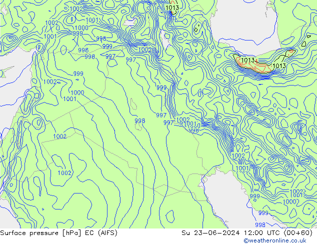 приземное давление EC (AIFS) Вс 23.06.2024 12 UTC