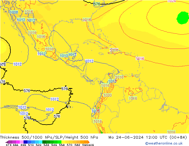 Thck 500-1000hPa EC (AIFS)  24.06.2024 12 UTC