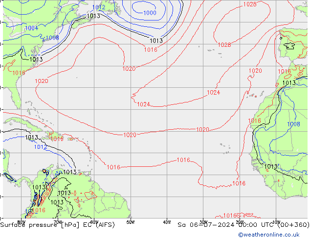 Yer basıncı EC (AIFS) Cts 06.07.2024 00 UTC