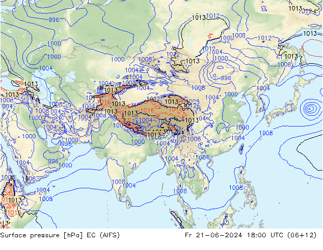 Luchtdruk (Grond) EC (AIFS) vr 21.06.2024 18 UTC