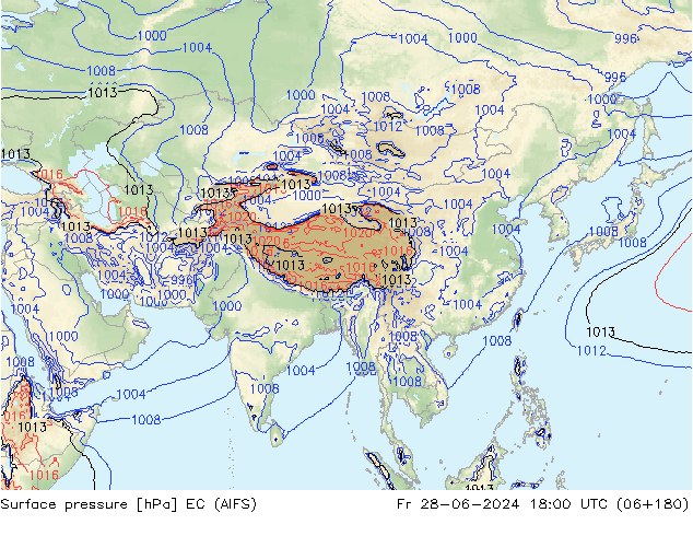 pression de l'air EC (AIFS) ven 28.06.2024 18 UTC