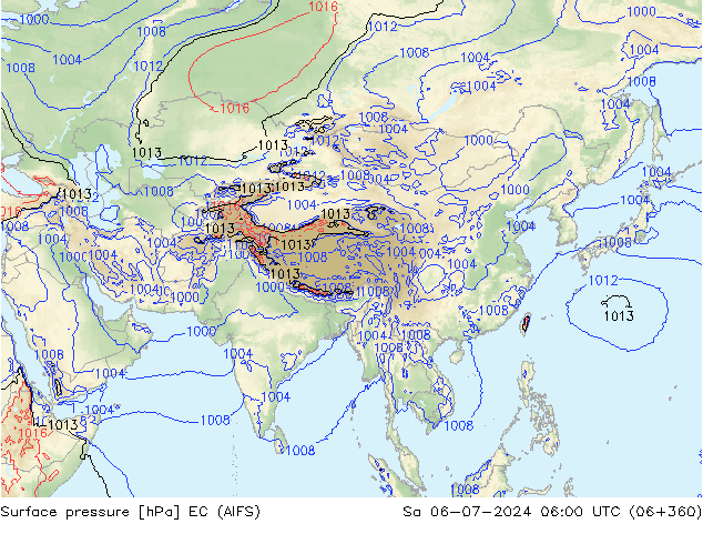 pressão do solo EC (AIFS) Sáb 06.07.2024 06 UTC