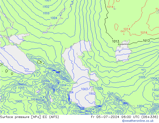 pressão do solo EC (AIFS) Sex 05.07.2024 06 UTC